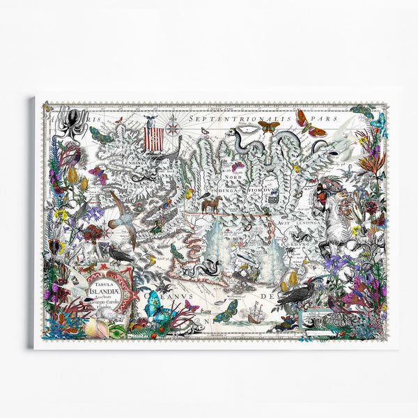 Eldgamla Isafold - Fannhvitt Iceland Map - Art Print - Kristjana S Williams Studio