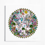Ceylon Circular Elephants Palm Dusk - Art Print - Kristjana S Williams Studio