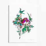 Flora & Fauna Lear - Neon White - Art Print - Kristjana S Williams Studio
