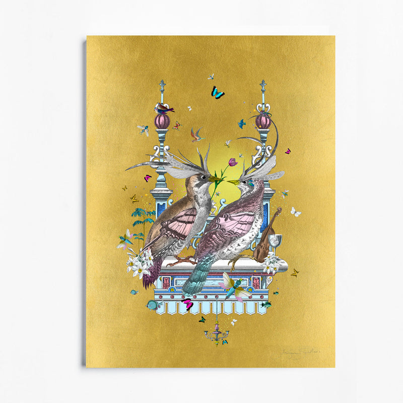 Love Birds - Turtildúfur - Art Print - Kristjana S Williams Studio