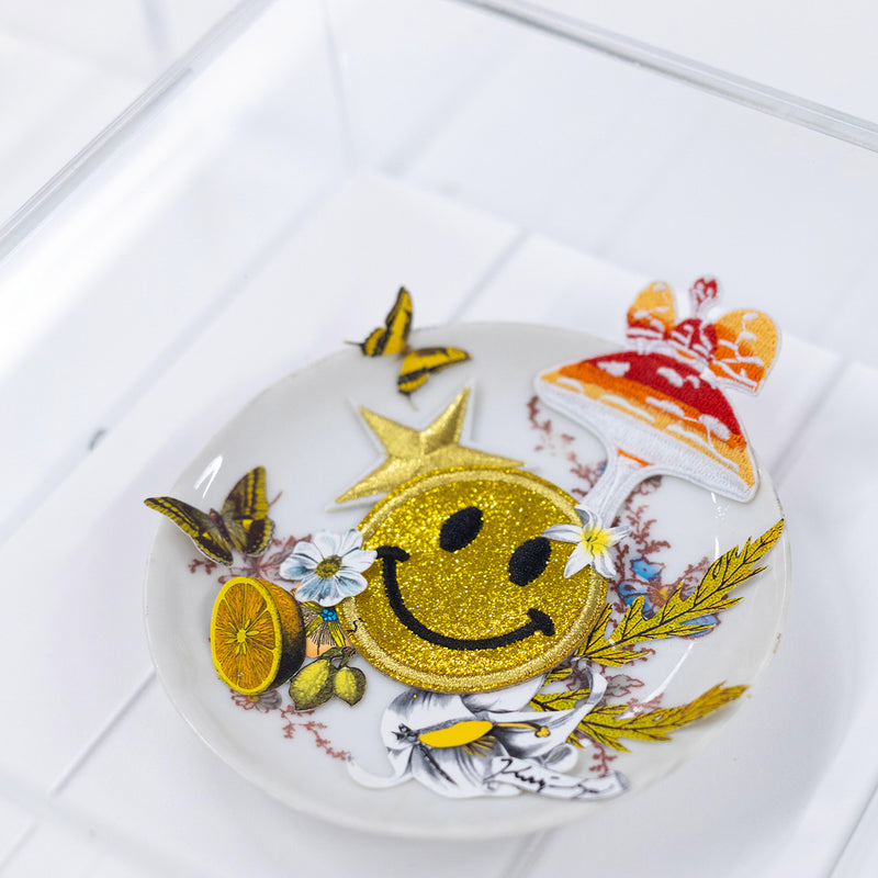 Smiley Treasure Original Ceramic - Original Artwork 2023 - Kristjana S Williams Studio