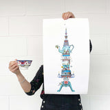 Tower Of Tea - Art Print - Kristjana S Williams Studio