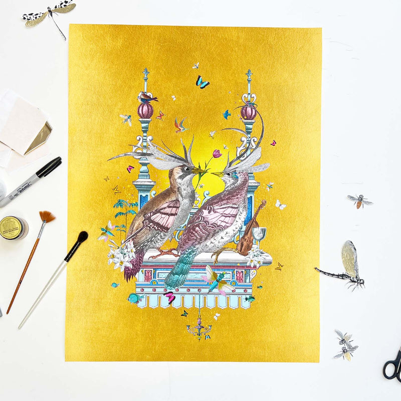 Love Cats & Bird - Art Print collection - Kristjana S Williams Studio