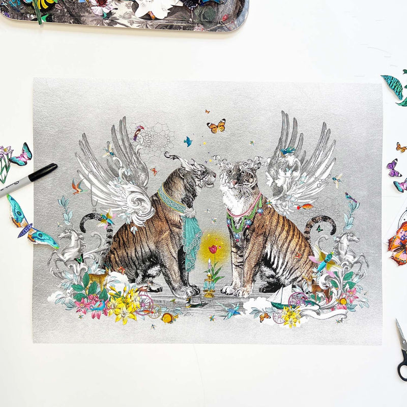 Love Cats & Bird - Art Print collection - Kristjana S Williams Studio