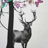 Bleikur Stag Tree - Art Print - Kristjana S Williams Studio