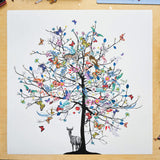 Blár Stag Tree - Art Print - Kristjana S Williams Studio