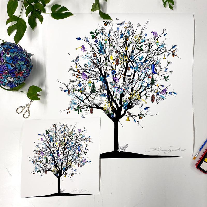 Four Season Tree - Vetur - Art Print - Kristjana S Williams Studio