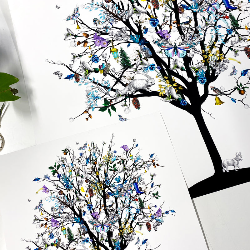 Four Season Tree - Vetur - Art Print - Kristjana S Williams Studio