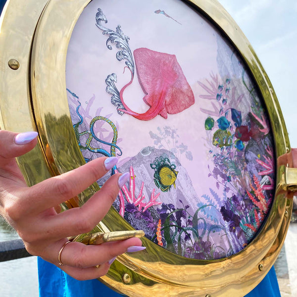 Deep Waters - Bleikur - Original Porthole 2023 - Kristjana S Williams Studio