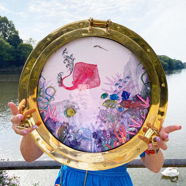 Deep Waters - Bleikur - Original Porthole 2023 - Kristjana S Williams Studio