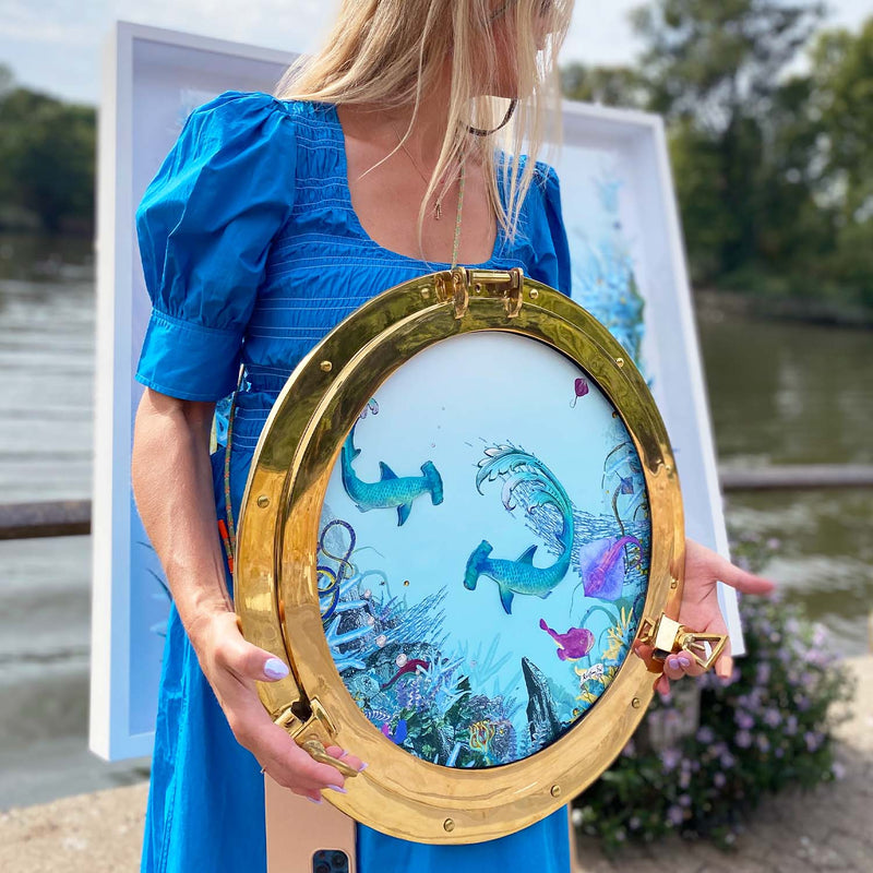 Deep Waters - Blár - Original Porthole 2023 - Kristjana S Williams Studio