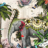 Ceylon Elephants Palm Dusk Original Artwork - Kristjana S Williams Studio
