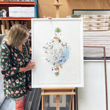 Antlered Giraffe Hnöttur - Art Print