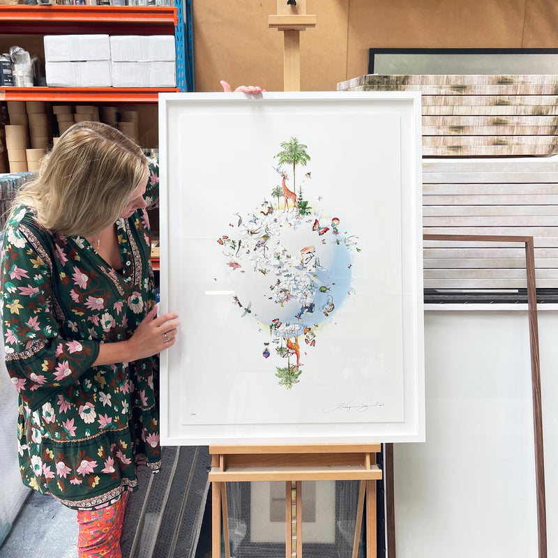 Antlered Giraffe Hnöttur - Art Print