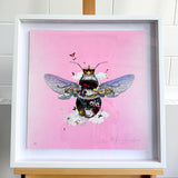 Queen Bee - Pink - Framed Artwork - Kristjana S Williams Studio