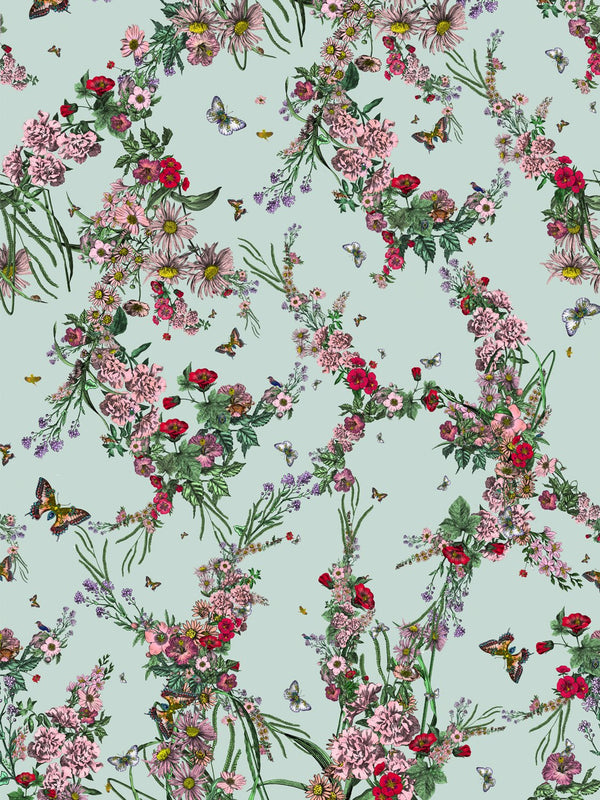 Klifur Bloom Wall Mural - Duck egg - Kristjana S Williams Studio