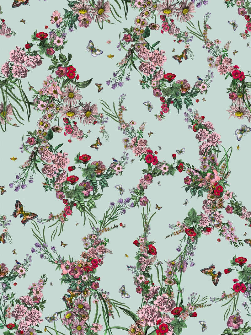 Klifur Bloom Wall Mural - Duck egg - Kristjana S Williams Studio