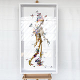 Golden Bones - Drifting Skeleton - Original Artwork 2023 - Kristjana S Williams Studio