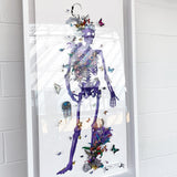 Violet Bones - Contemplating Skeleton - Original Artwork 2023 - Kristjana S Williams Studio