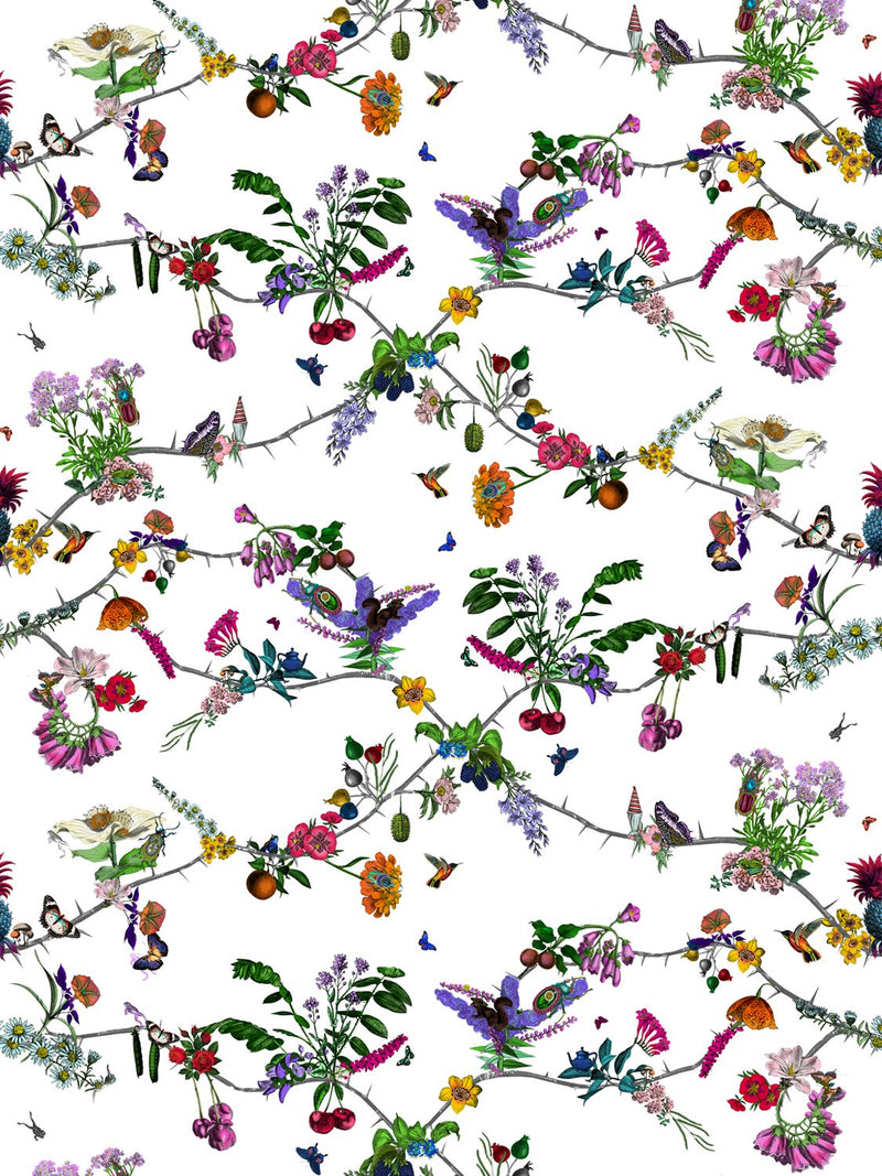 Ofinn Thorn Wallpaper - Crisp White - Kristjana S Williams Studio