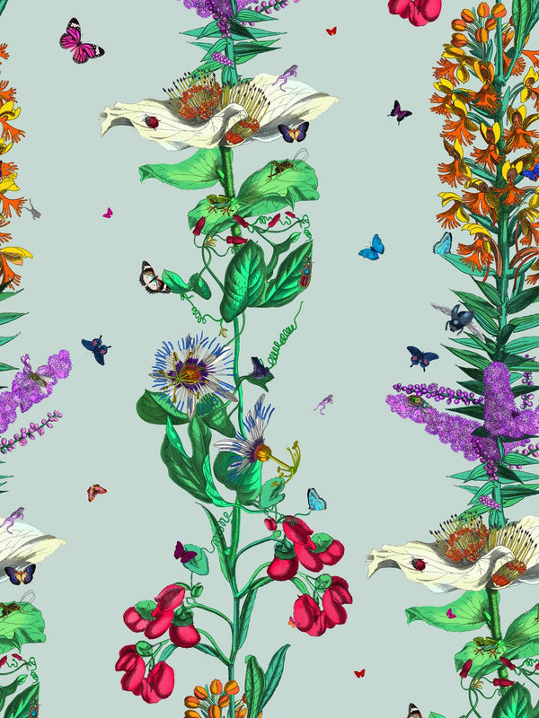 Bloma Stripe Wallpaper - Dusky - Kristjana S Williams Studio