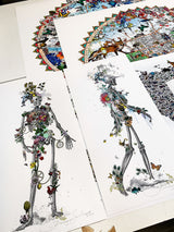 Ad moldu skaltu verda - Drifting Skeleton white - Art Print - Kristjana S Williams Studio