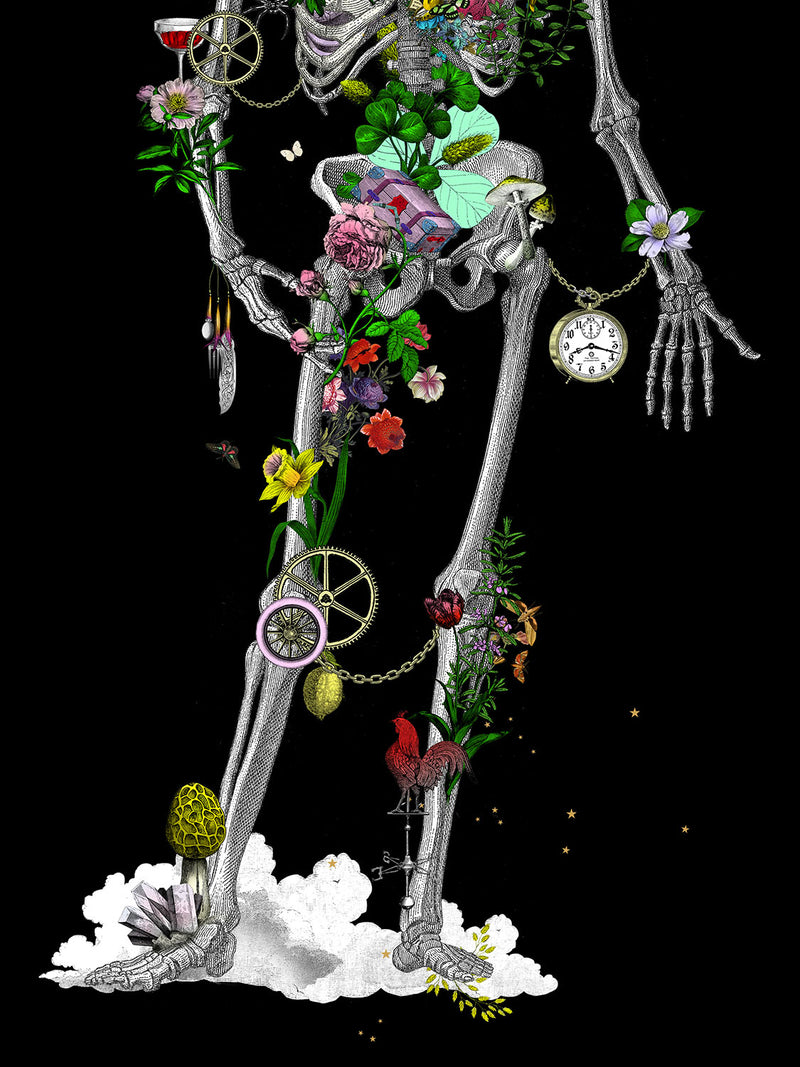 Ad moldu skaltu verda - Still Skeleton black - Art Print - Kristjana S Williams Studio
