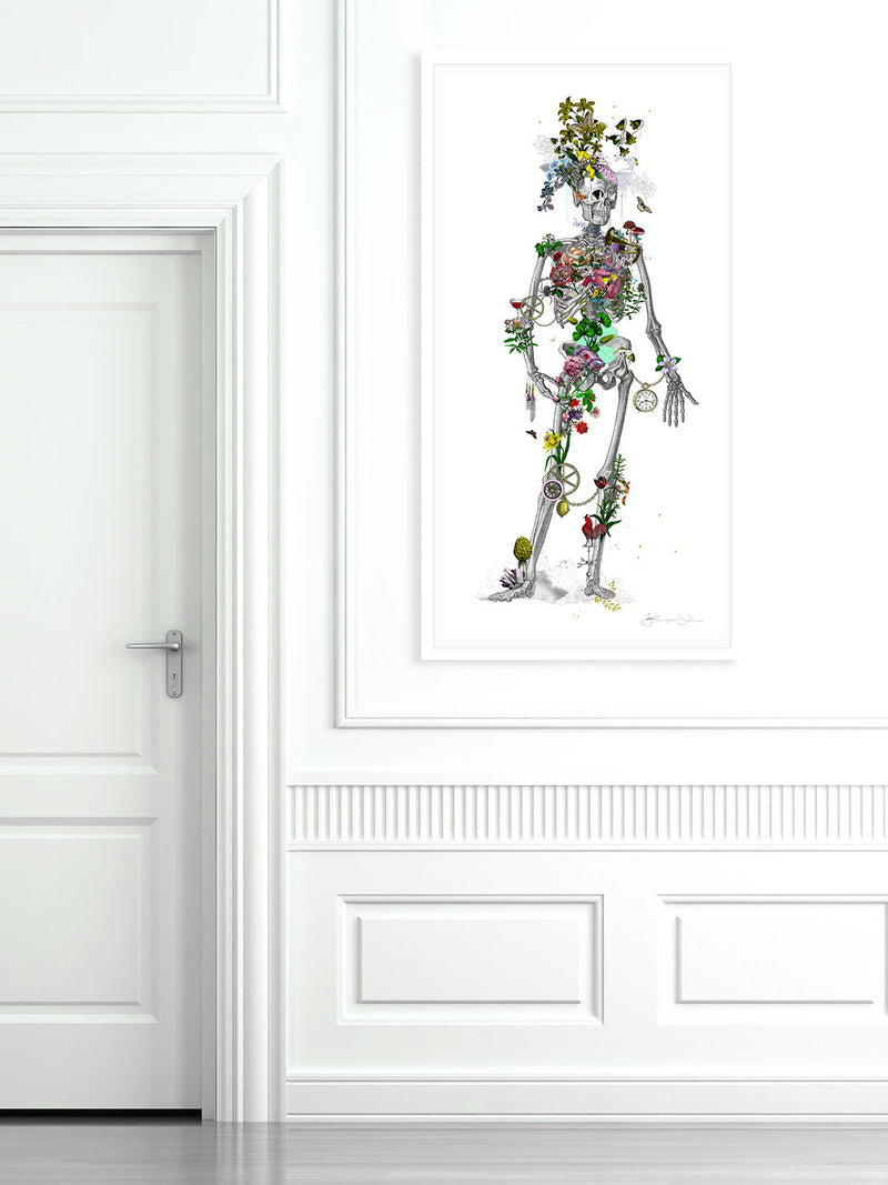 Ad moldu skaltu verda - Still Skeleton white - Art Print - Kristjana S Williams Studio