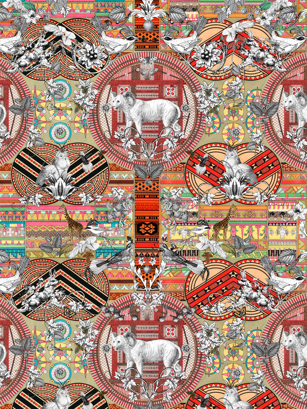 Aztec Snow Wallpaper - Kristjana S Williams Studio