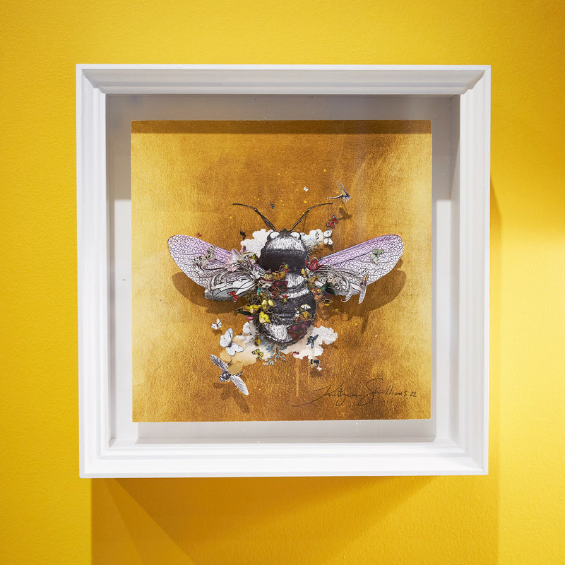 Warm Golden Honey Bee - Original Artwork Series 2023 - Kristjana S Williams Studio