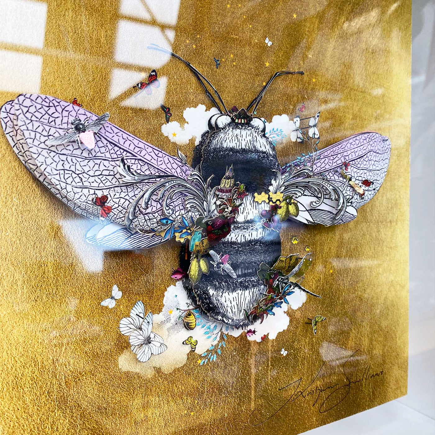 Warm Golden Honey Bee | Mini 3D Original Artwork Series