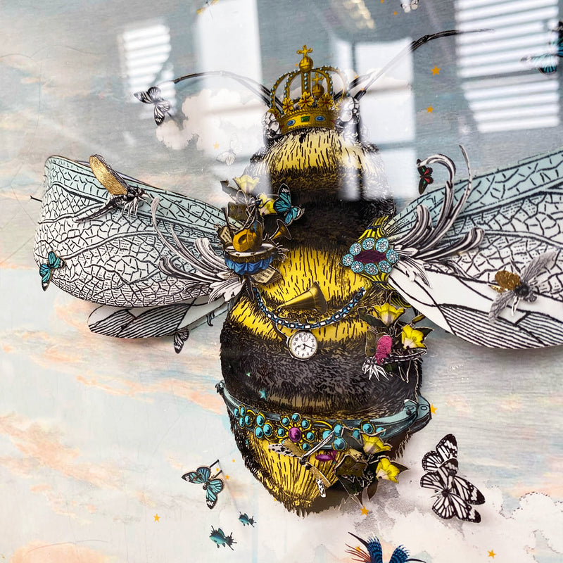 Cool Sky Queen Bee - Original Artwork Series 2023 - Kristjana S Williams Studio