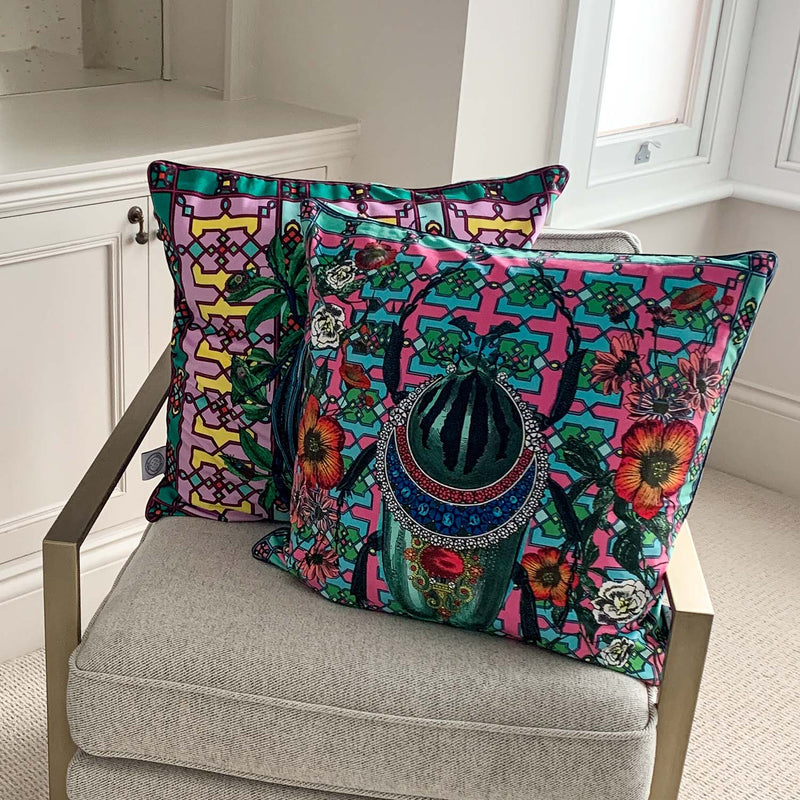 Bejewelled Bjollur Cushion - Turquoise - Kristjana S Williams Studio