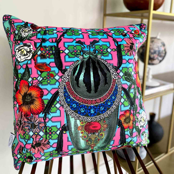 Bejewelled Bjollur Cushion - Turquoise - Kristjana S Williams Studio