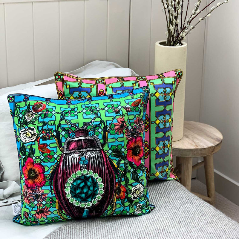 Bejewelled Bjollur Cushion - Capri Blue - Kristjana S Williams Studio