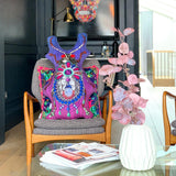 Bejewelled Bjollur Cobalt Blue - Shaped Cushion - Kristjana S Williams Studio