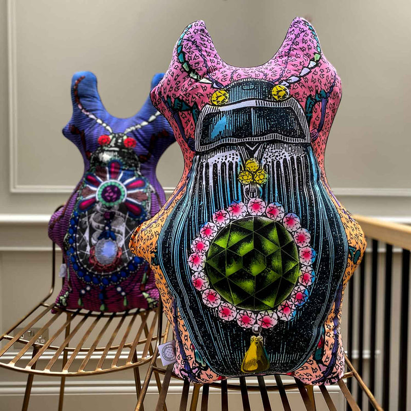 Bejewelled Bjollur Emerald - Shaped Cushion - Kristjana S Williams Studio