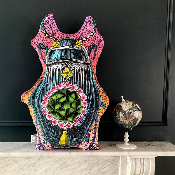 Bejewelled Bjollur Emerald - Shaped Cushion - Kristjana S Williams Studio