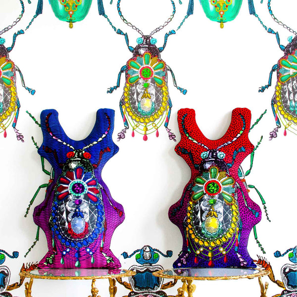 Bejewelled Bjollur Golden - Shaped Cushion - Kristjana S Williams Studio
