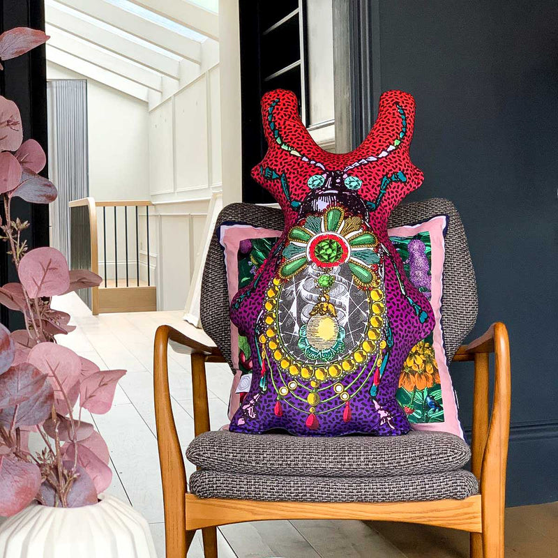 Bejewelled Bjollur Golden - Shaped Cushion - Kristjana S Williams Studio