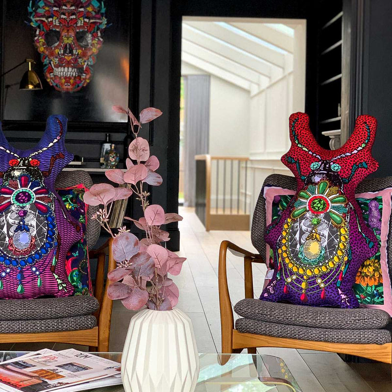 Bejewelled Bjollur Golden - Shaped Cushion - Kristjana S Williams Studio