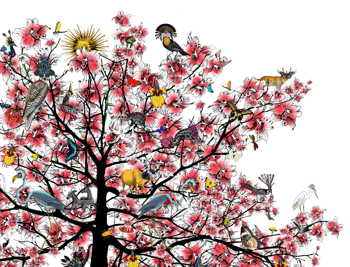 Bleika Sakura Candy Floss Tree - Art Print– Kristjana S Williams