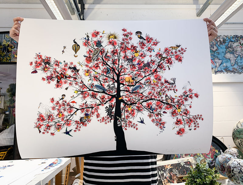 Bleika Sakura Candy Floss Tree - Art Print - Kristjana S Williams Studio