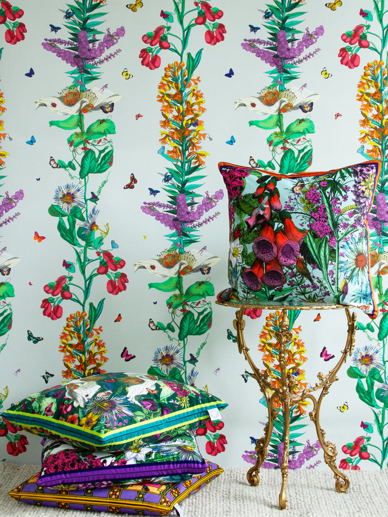 Bloma Stripe Wallpaper - Dusky - Kristjana S Williams Studio