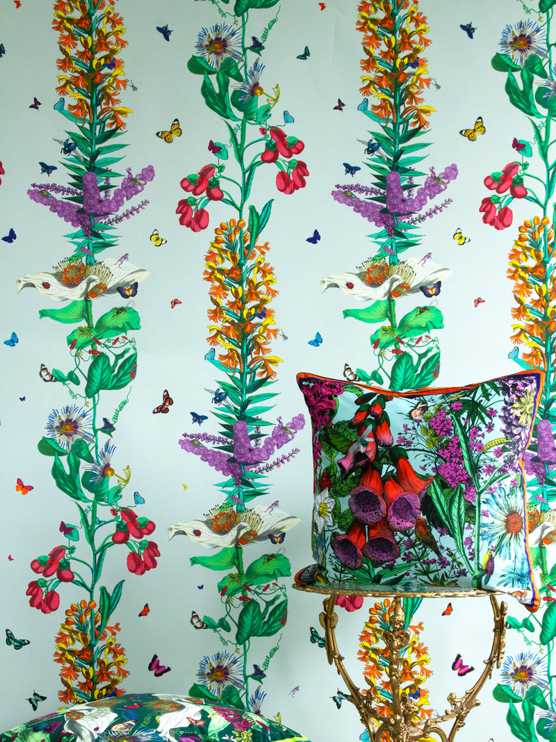 Bloma Stripe Wallpaper - Dusky - Kristjana S Williams Studio