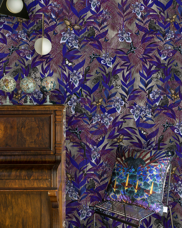 Blue Palms Wall Mural - Kristjana S Williams Studio