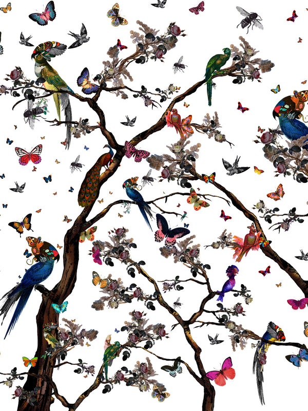 White Branches Wallpaper Mural - Kristjana S Williams Studio