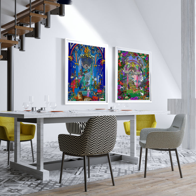 Cobalt Blue Palace - Art Print - Kristjana S Williams Studio