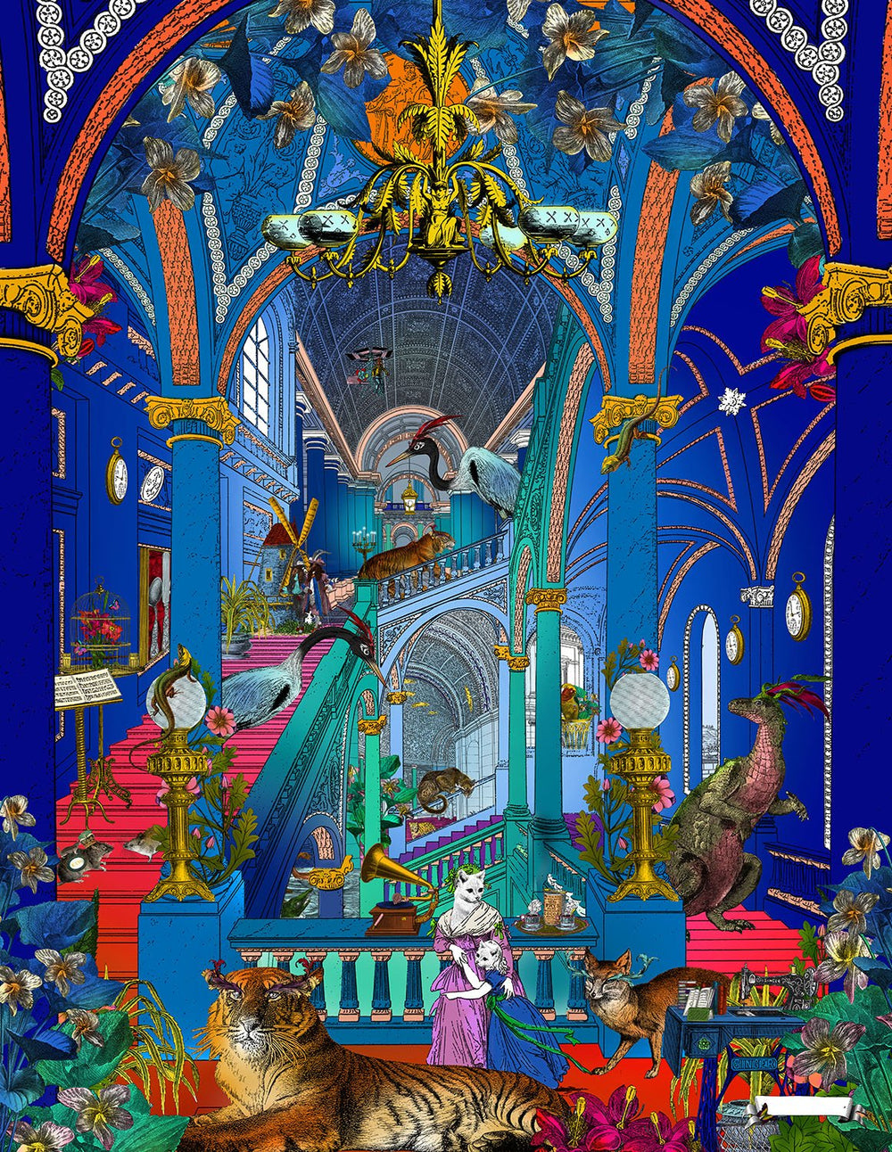 Cobalt Blue Palace - Art Print | Kristjana S Williams Studio