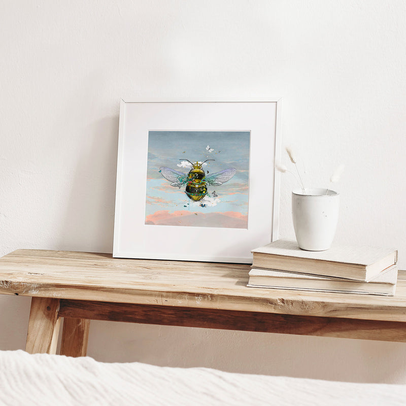 Cool Sky Queen Bee - Art Print - Kristjana S Williams Studio